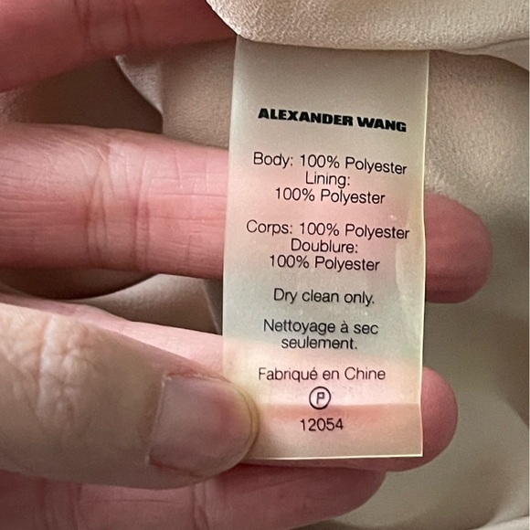 T By Alexander Wang Beige Welt Pocket Detail Short Sleeve Blouse Low V Back 4 - Picture 7 of 9